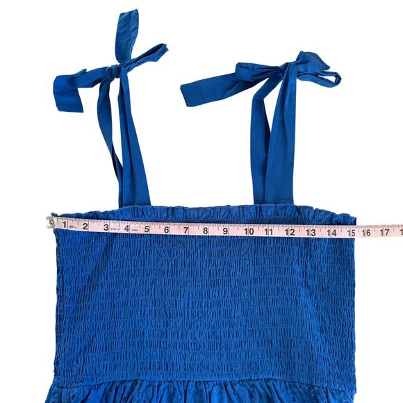 Blue Rain x Francesca’s Loretta Cobalt Blue Tie Strap Eyelet Mini Dress Large - Picture 4 of 9